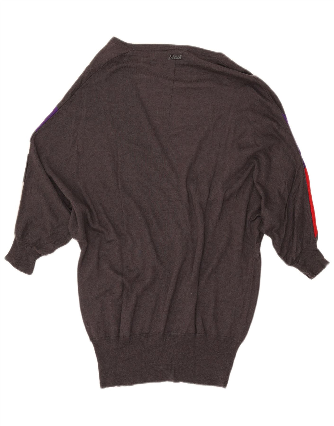 DIESEL Womens Longline Cardigan Sweater UK 10 Small Grey Colourblock