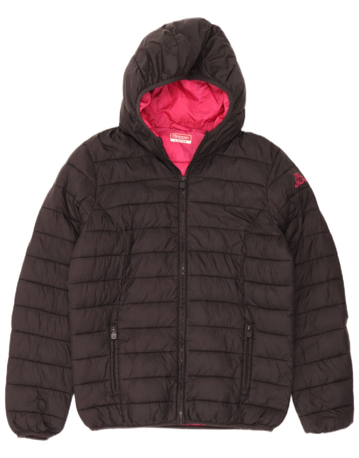 Kappa Womens Hooded Padded Jacket UK 16 Large Black Polyamide