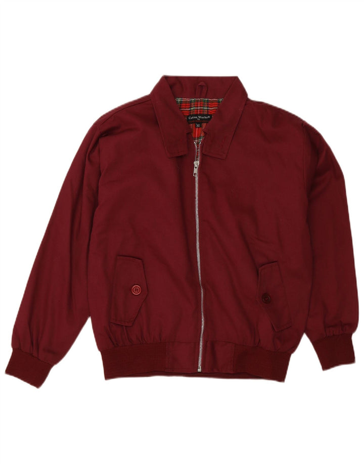 Vintage Boys Bomber Jacket 11-12 Years Burgundy Polyester