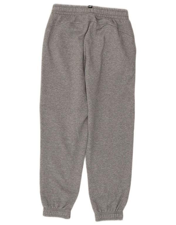 PUMA Boys Tracksuit Trousers Joggers 13-14 Years Grey Cotton