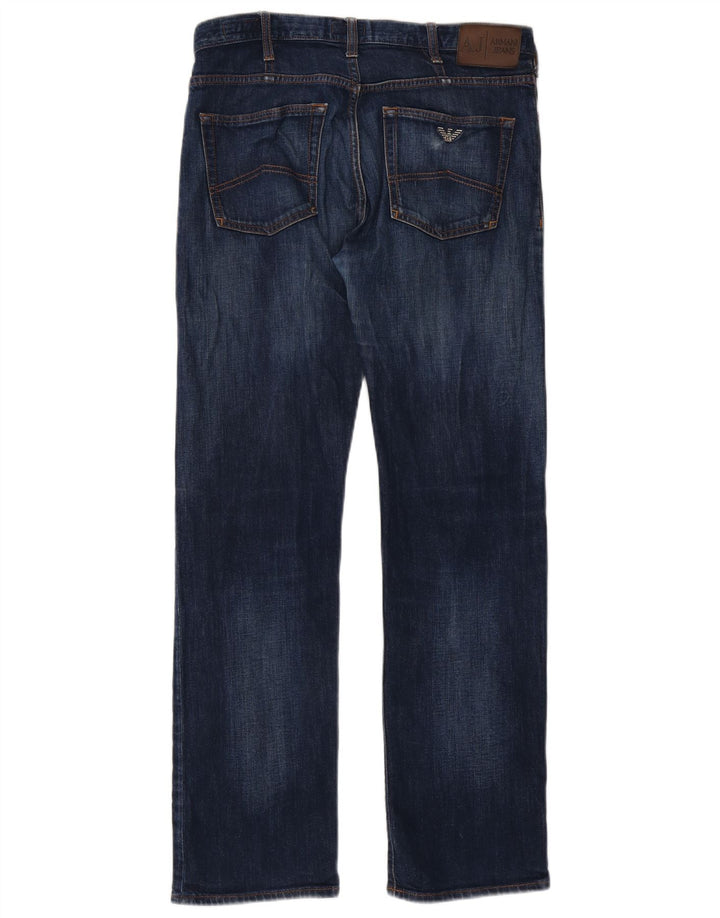 Armani Womens Regular Fit Straight Jeans W32 L31 Blue Cotton