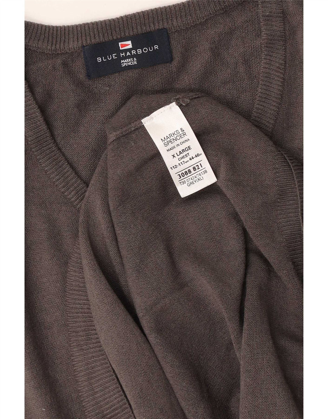 Marks & Spencer Mens Blue Harbour Vest Tank Top XL Grey Acrylic