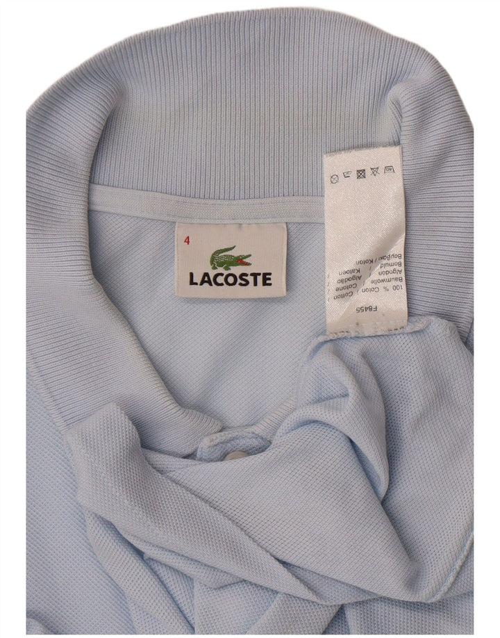 LACOSTE Mens Long Sleeve Polo Shirt Size 4 Medium Blue Cotton