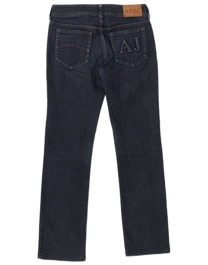 ARMANI Womens Straight Jeans W27 L28 Navy Blue