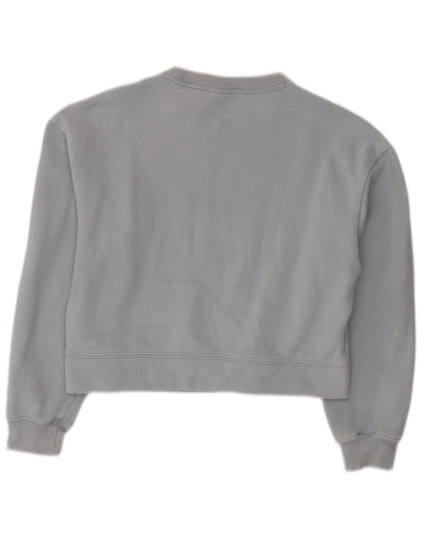 Puma Womens Crop Loose Fit Sweatshirt Jumper UK 6 XS Blue Cotton