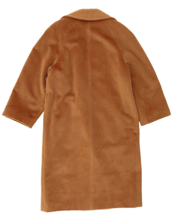 Vintage Womens Oversized Double Breasted Coat UK 10 Small Beige