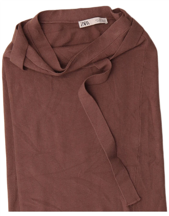 Zara Womens Knit Wrap Skirt Small W26   Brown