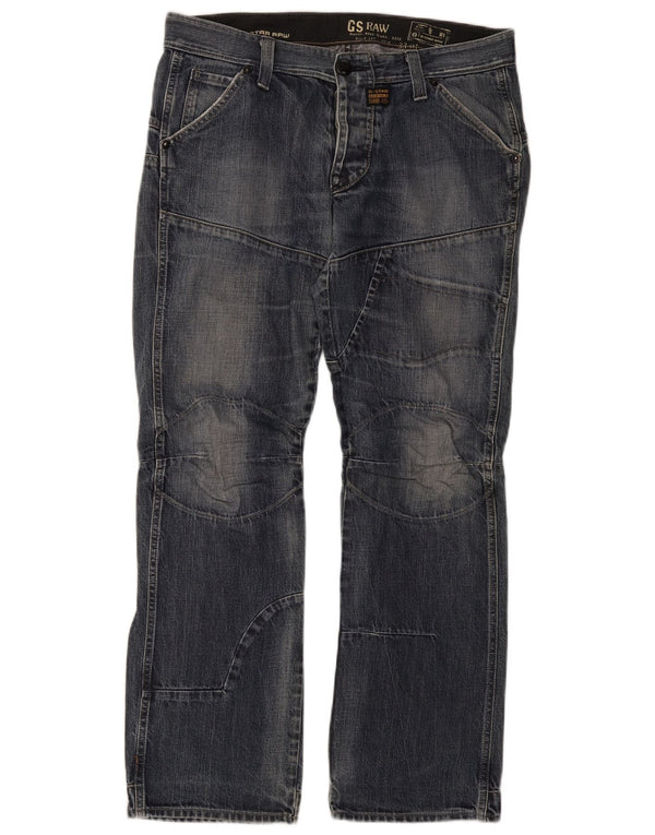 G-Star Mens 3301 Bootcut Jeans W36 L34 Blue Cotton