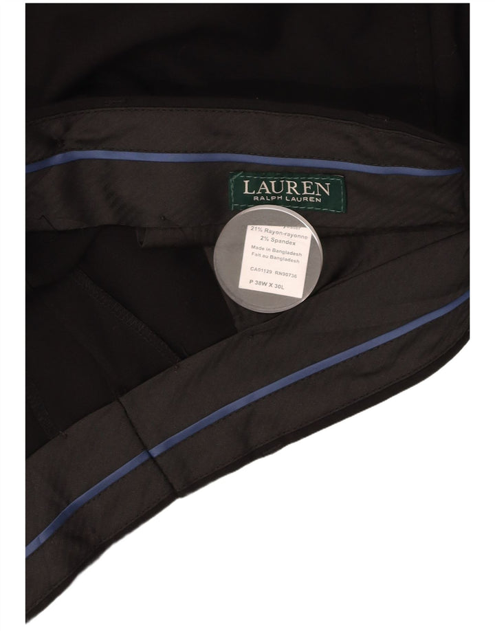RALPH LAUREN Mens Straight Suit Trousers W38 L30 Black Polyester