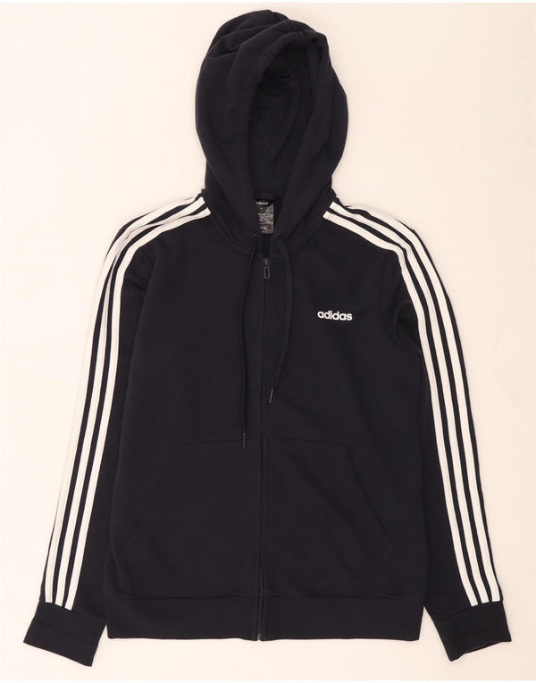 Adidas Womens Zip Hoodie Sweater UK 20/22 XL Navy Blue Cotton