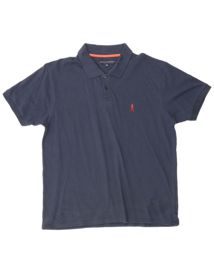 FRENCH CONNECTION Mens Polo Shirt XL Navy Blue Cotton