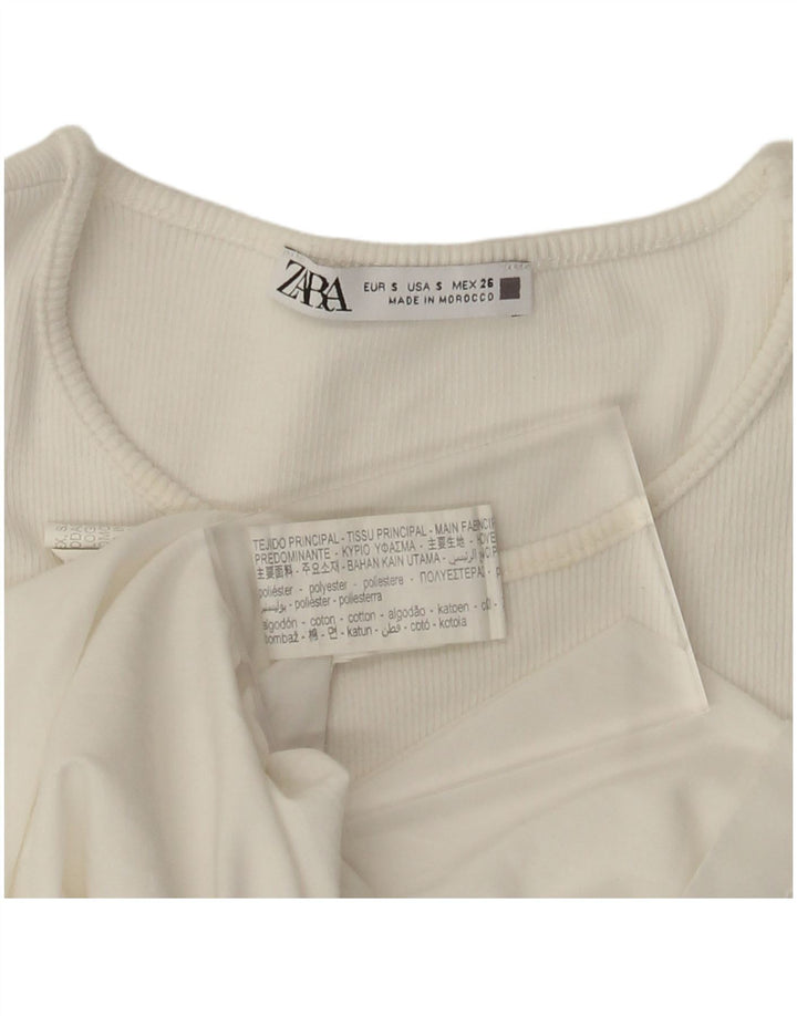 Zara Womens Batwing A-Line Dress UK 8 Small Off White Polyester