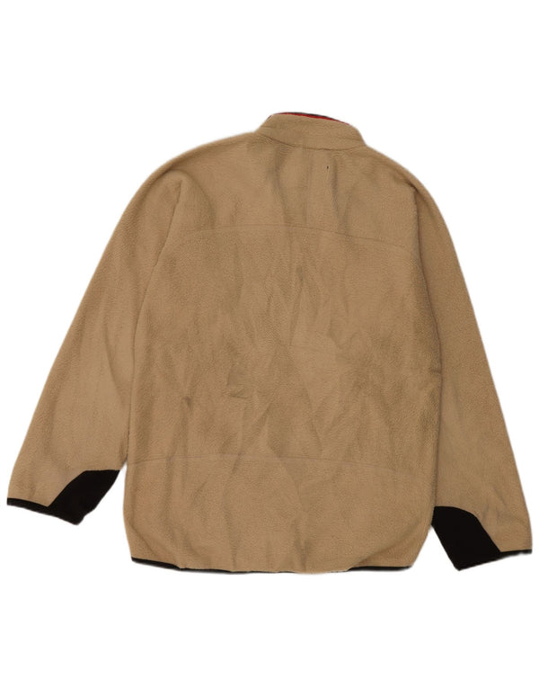 FILA Mens Fleece Jacket UK 36 Small Beige Colourblock Polyester