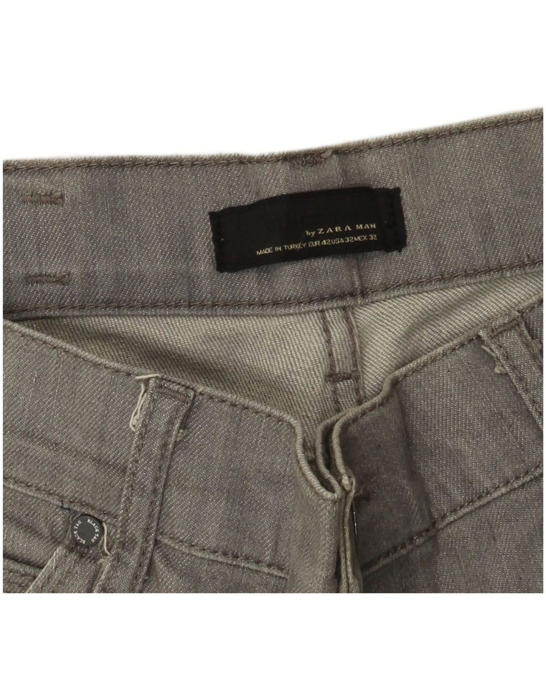 Zara Mens Straight Jeans EU 42 Large W32 L32 Grey
