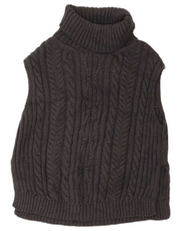 Marks & Spencer Womens Oversized Vest Tank Top UK 10 Small Grey Acrylic