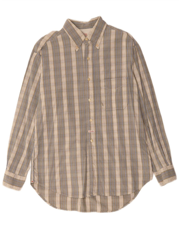 REPLAY Mens Shirt Large Grey Check Cotton