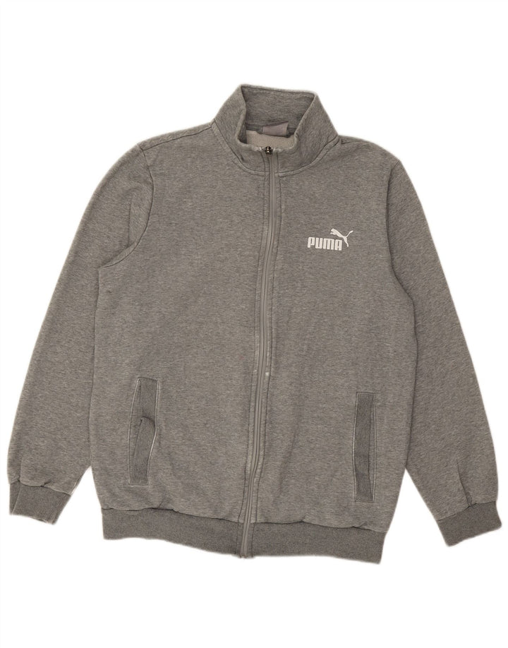 Puma Mens Tracksuit Top Jacket Small Grey Cotton