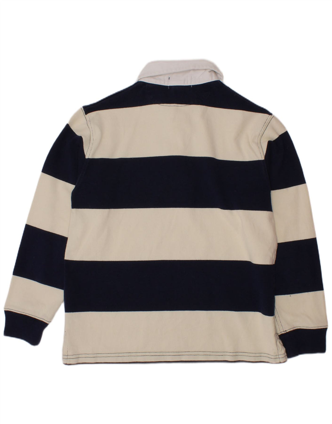 POLO RALPH LAUREN Boys Rugby Polo Shirt 6-7 Years Off White Striped