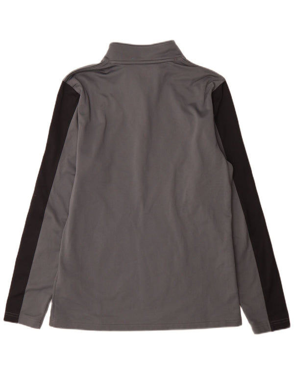 Under Armour Womens Zip Neck Regular Fit Top Long Sleeve Medium Grey Sports