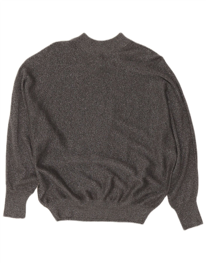 Marks & Spencer Womens Turtle Neck Jumper Sweater UK 14 Medium Grey Flecked