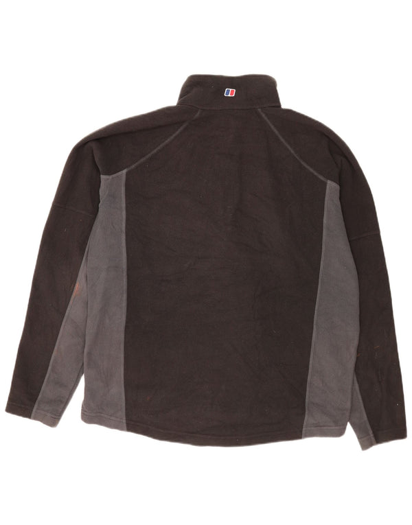 Berghaus Mens Zip Neck Fleece Jumper Large Black Colourblock Polyester