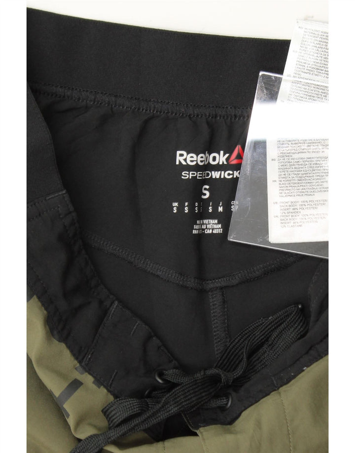 REEBOK Mens Graphic Swimming Shorts Small  Khaki Colourblock Polyester Vintage Reebok and Second-Hand Reebok from Messina Hembry 
