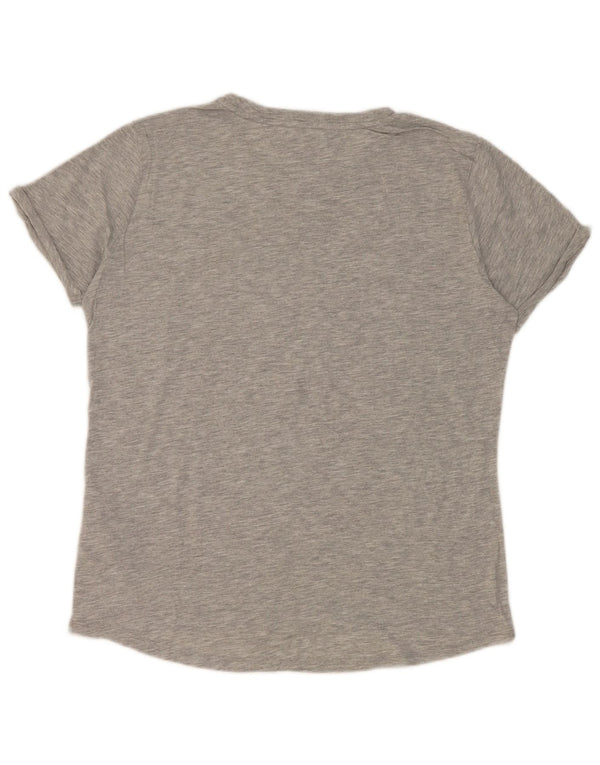 Tommy Hilfiger Womens Graphic T-Shirt Top UK 10 Small Grey Flecked
