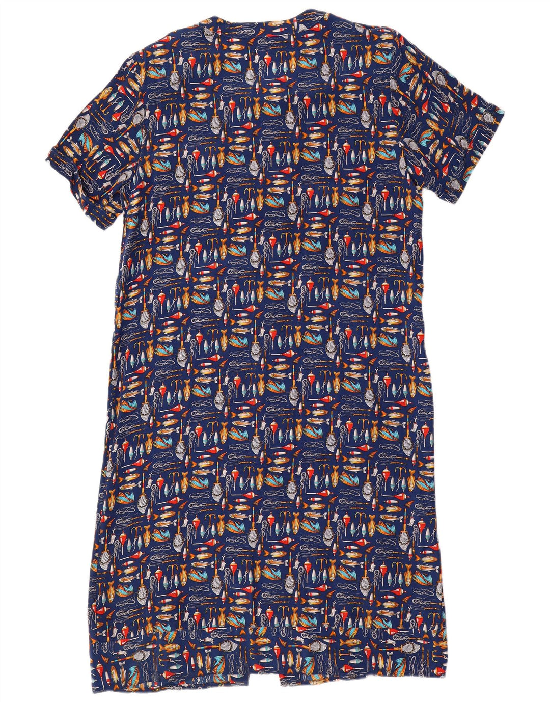 Karel Womens Abstract Pattern Shirt Dress UK 14 Medium Navy Blue