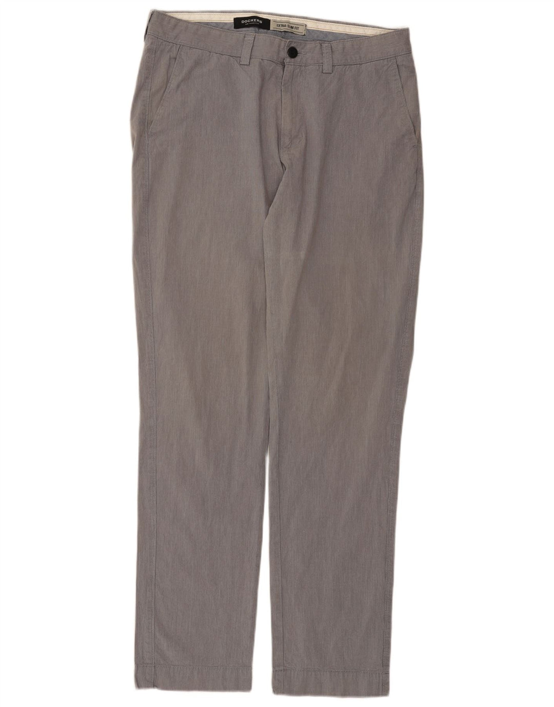 Dockers Mens Extra Sim Fit Chino Trousers W36 L34 Grey Cotton