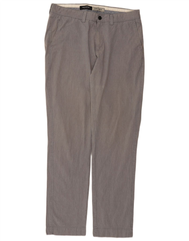 Dockers Mens Extra Sim Fit Chino Trousers W36 L34 Grey Cotton