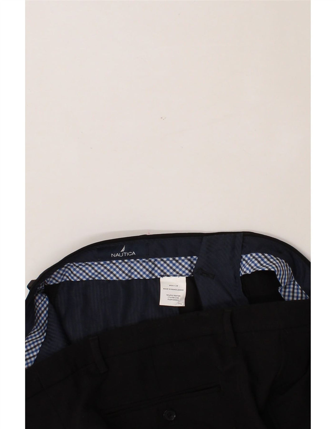 NAUTICA Mens Straight Suit Trousers W38 L29 Black Polyester Vintage Nautica and Second-Hand Nautica from Messina Hembry 