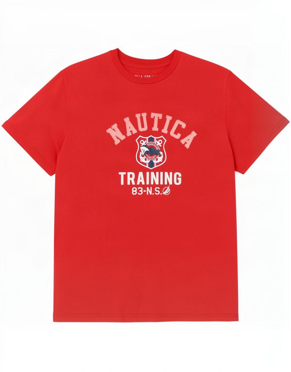 Nautica Mens Graphic T-Shirt Top Large Red Cotton