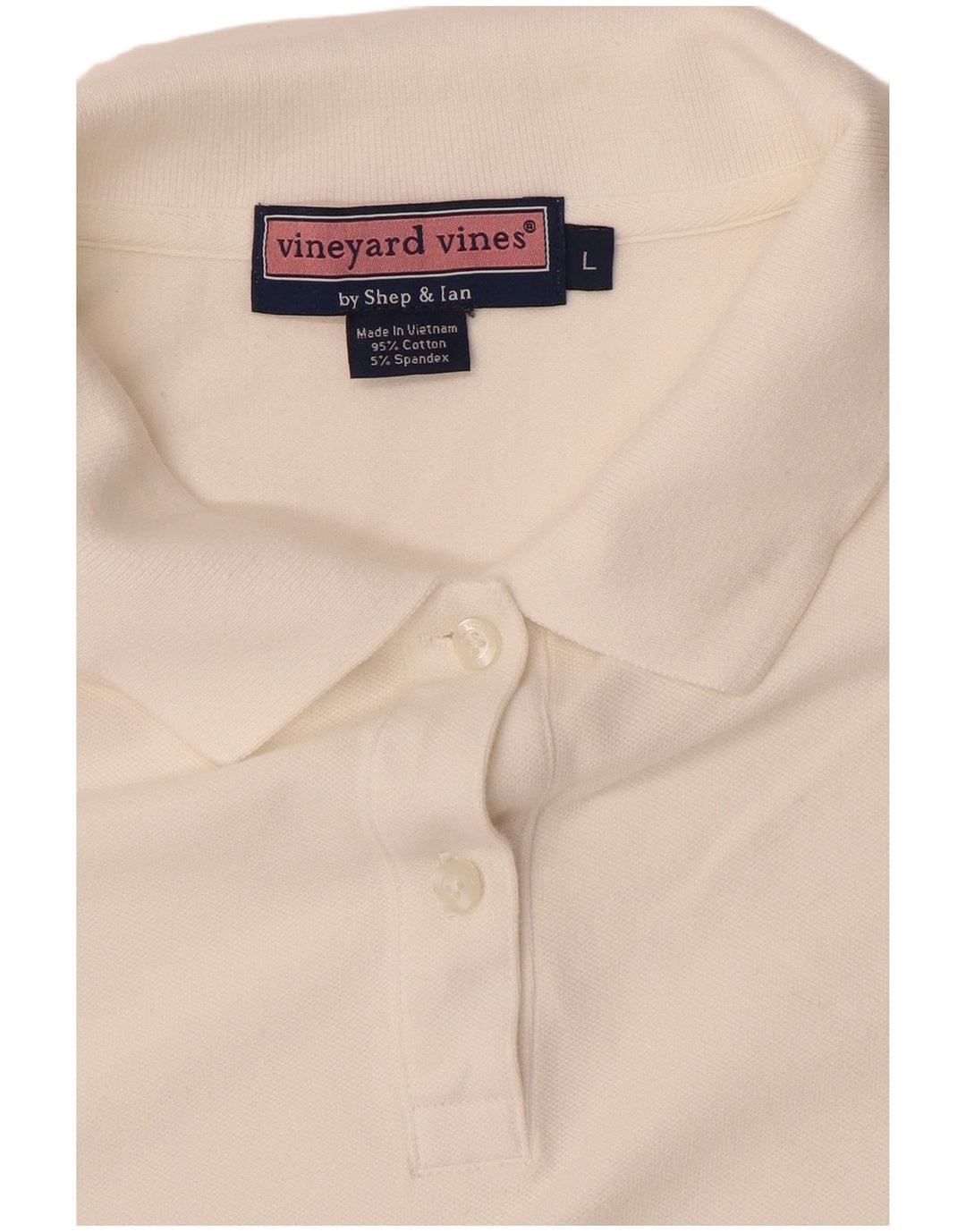 VINEYARD VINES Womens Polo Shirt UK 16 Large White Cotton