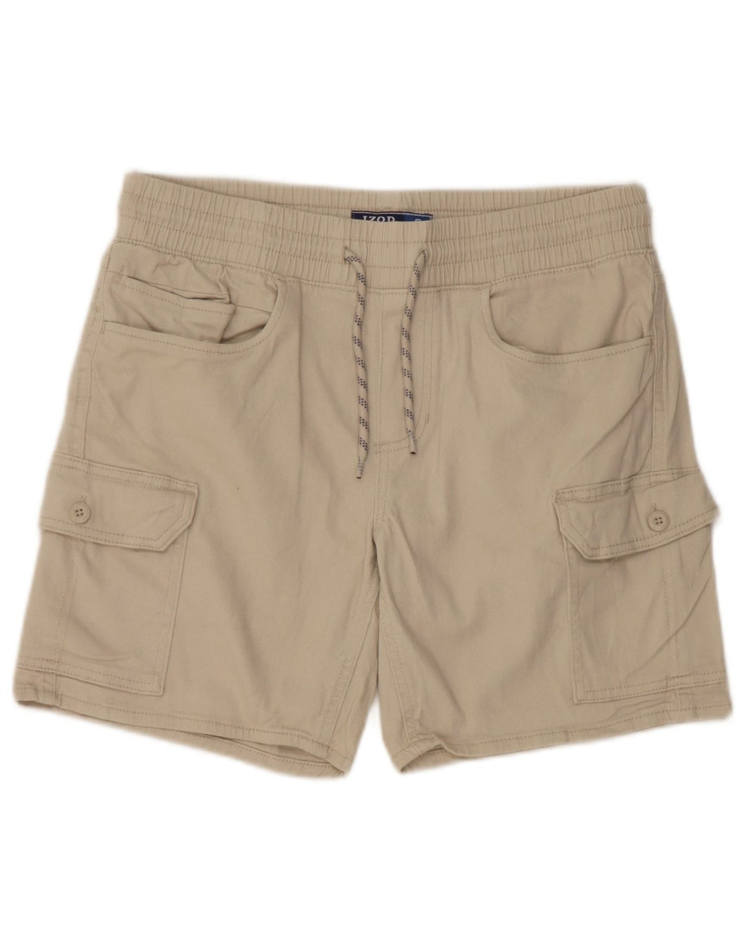 IZOD Mens Slim Fit Cargo Shorts Small W29  Beige Cotton