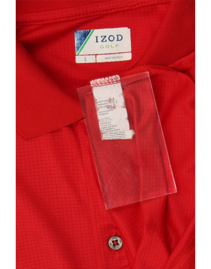 IZOD Mens Polo Shirt Large Red Polyester Vintage Izod and Second-Hand Izod from Messina Hembry 