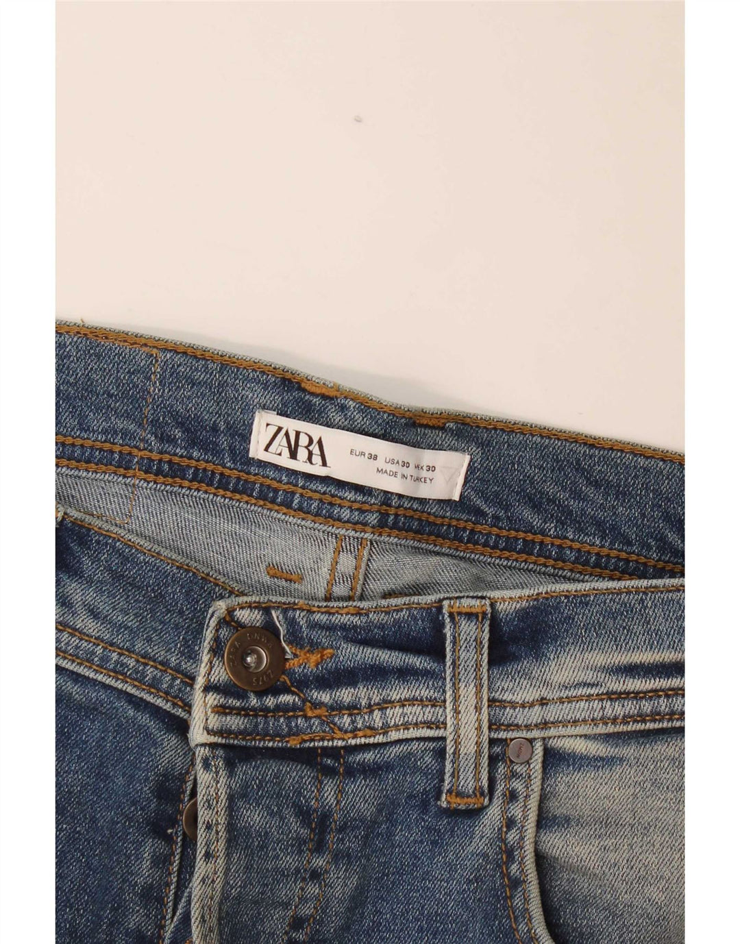 Zara Mens Distressed Slim Jeans EU 38 Small W30 L30 Blue