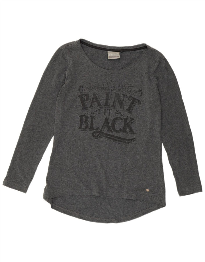 CHAMPION Womens Heritage Fit Graphic T-Shirt Top UK 14 Large Grey