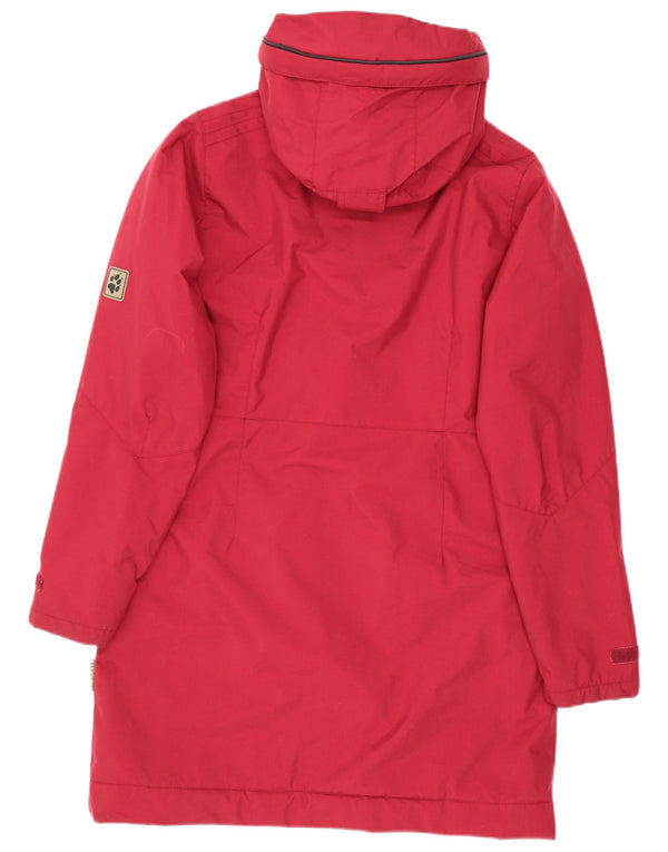 Jack Wolfskin Womens Hooded Windbreaker Coat UK 10 Small Red Polyester