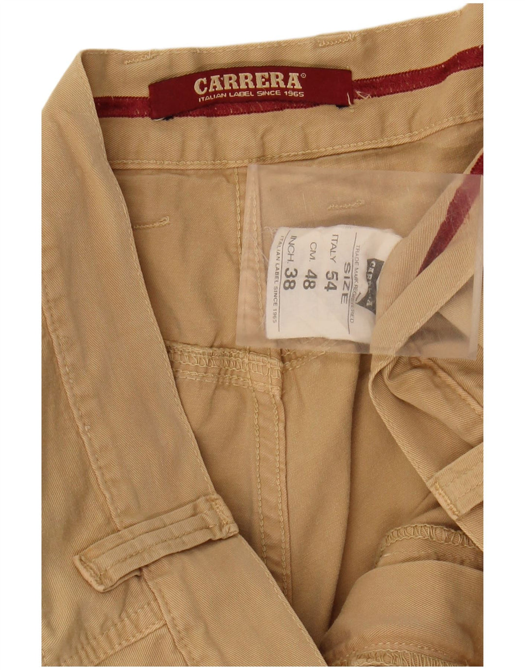 CARRERA Mens Cargo Shorts W38 XL Beige Cotton