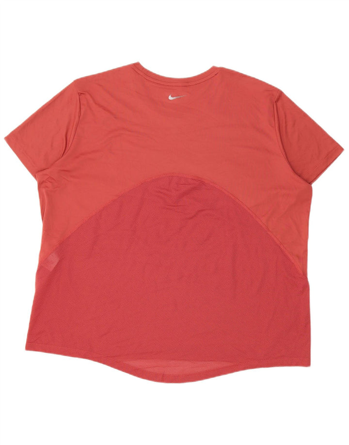 Nike Womens Dri Fit T-Shirt Top UK 18 XL Pink Polyester