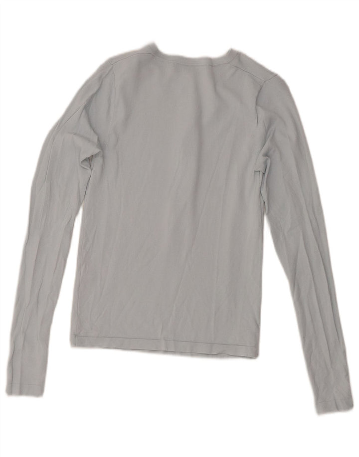 Zara Womens Top Long Sleeve UK 8 Small Blue Viscose