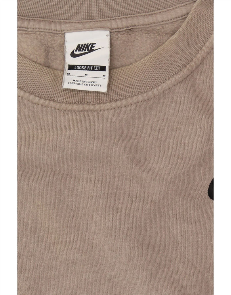 NIKE Womens Crop Loose Fit Sweatshirt Jumper UK 14 Medium Beige Cotton Vintage Nike and Second-Hand Nike from Messina Hembry 