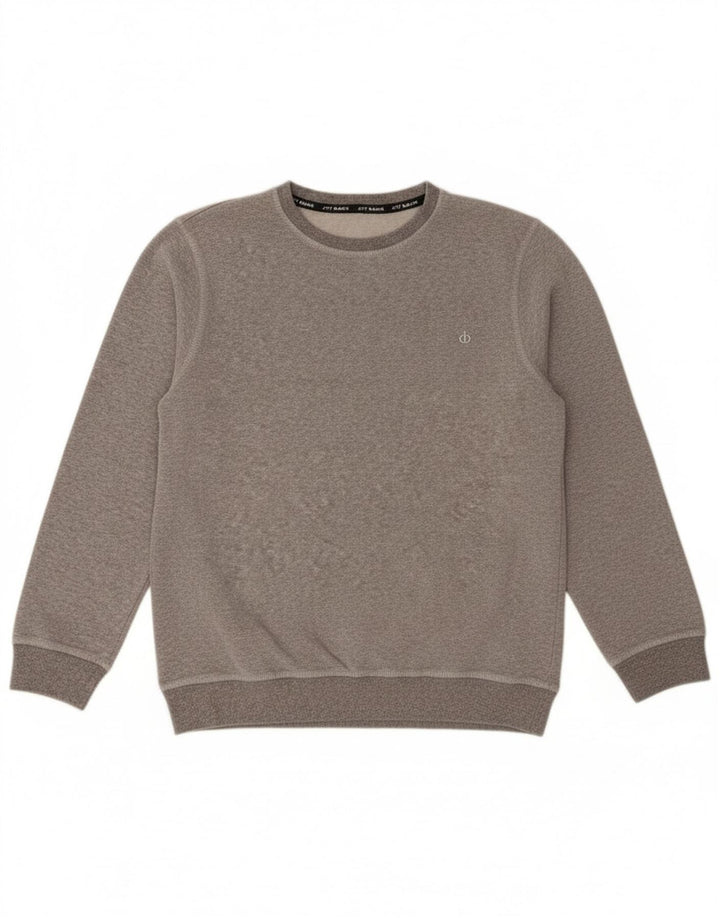 JEFF BANKS Mens Sweatshirt Jumper Small Grey Flecked Cotton