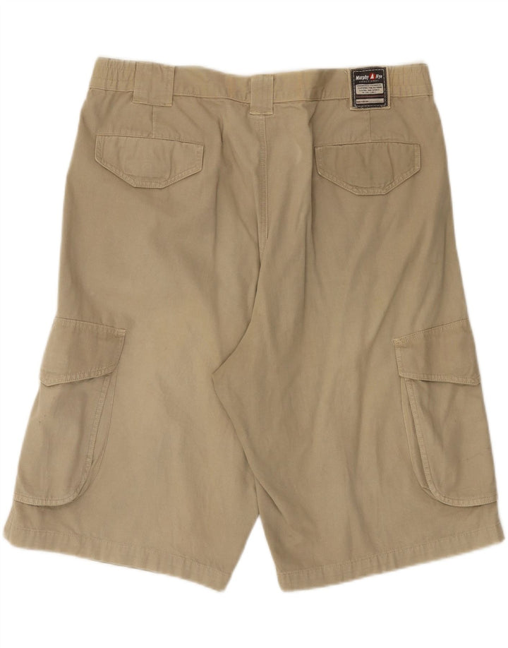 MURPHY & NYE Mens Cargo Shorts W38 XL Beige Cotton