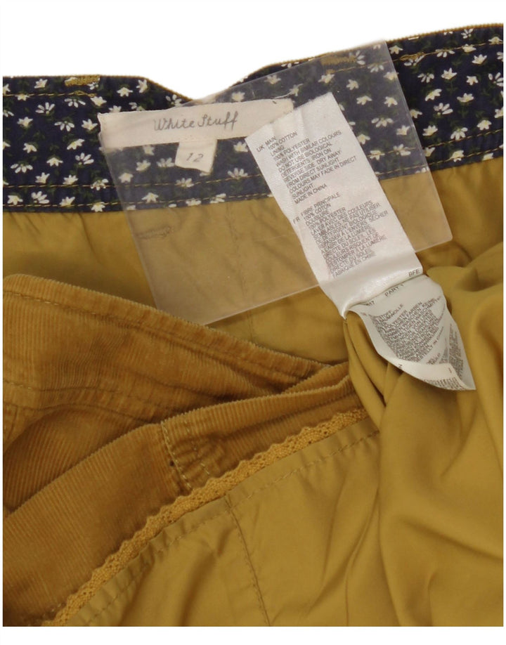 WHITE STUFF Womens Mini Corduroy Skirt UK 12 Medium W32  Yellow Cotton