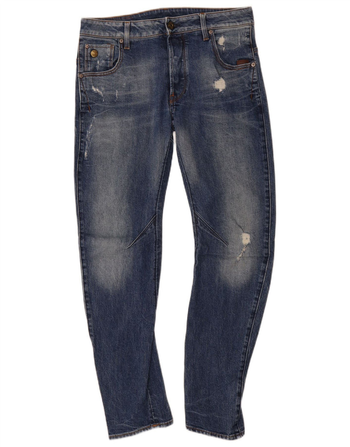 G-Star Mens Distressed Slim Jeans W29 L30 Blue Cotton
