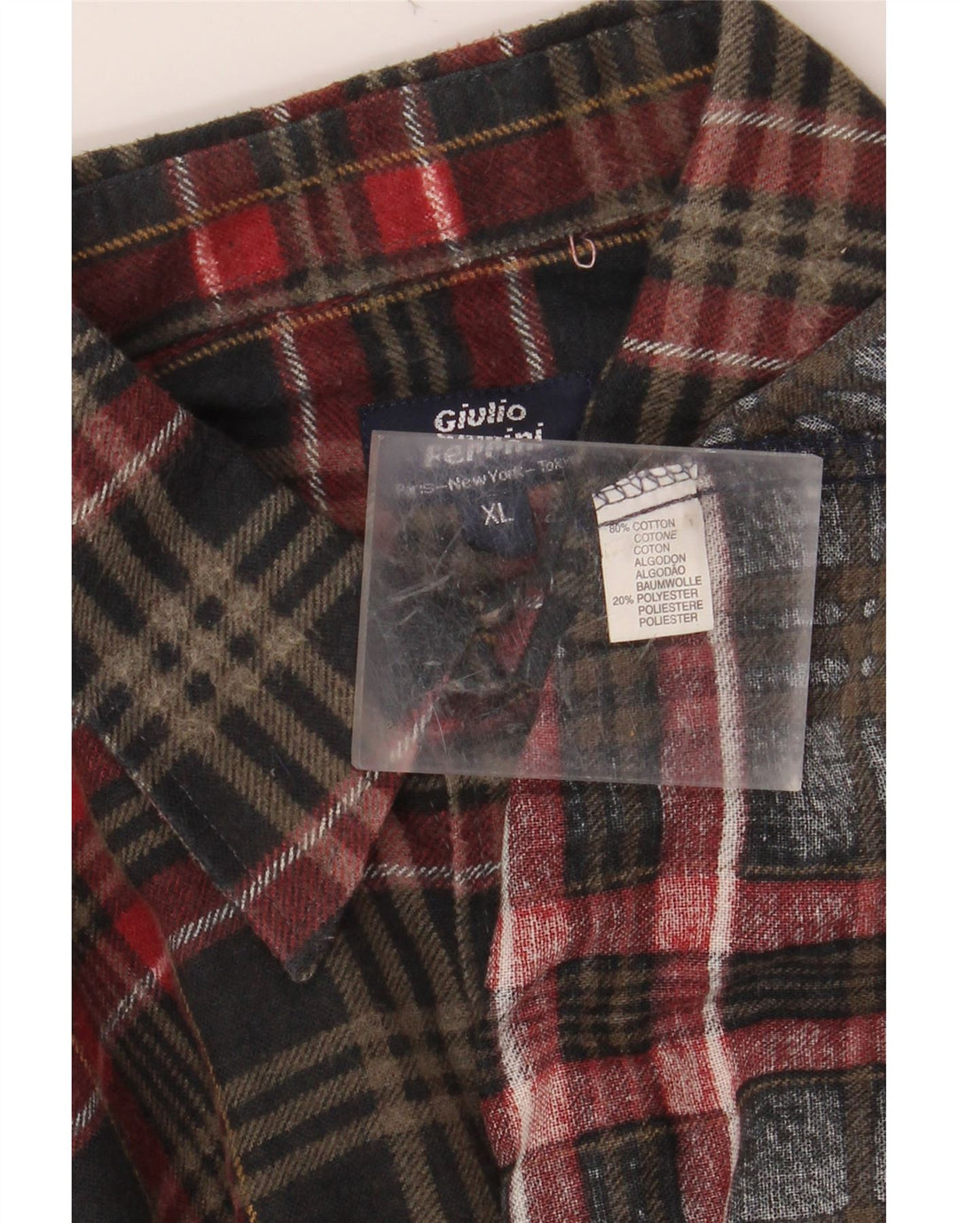 VINTAGE Mens Flannel Shirt XL Multicoloured Check Cotton