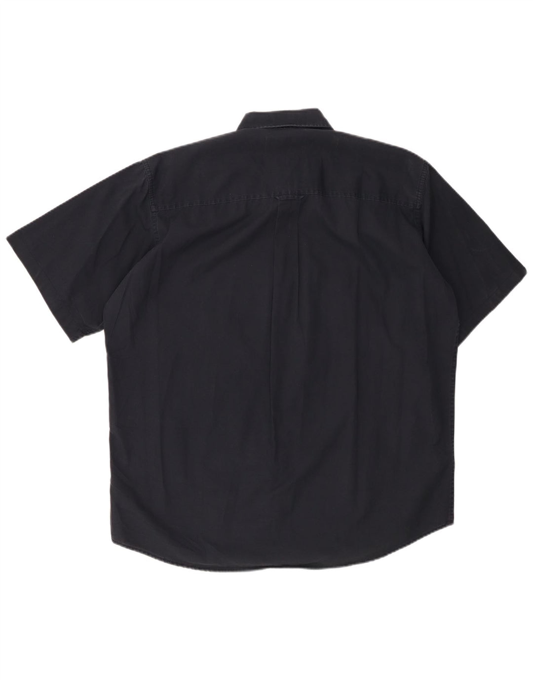 MARLBORO CLASSICS Mens Short Sleeve Shirt Large Navy Blue Cotton