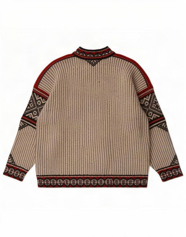 Dale of Norway Mens Turtle Neck Jumper Sweater 2XL Beige Geometric