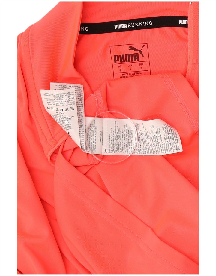 Puma Mens Running Zip Neck Pullover Tracksuit Top Small Pink Polyester